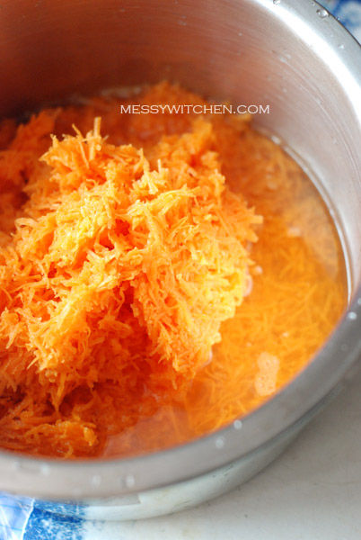 Boil Grated Carrots With Water